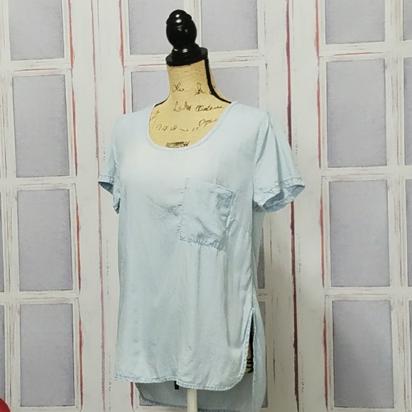 Cloth and stone chambray pocket T-shirt MED - Picture 5 of 7